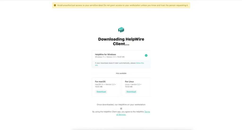 HelpWire download page
